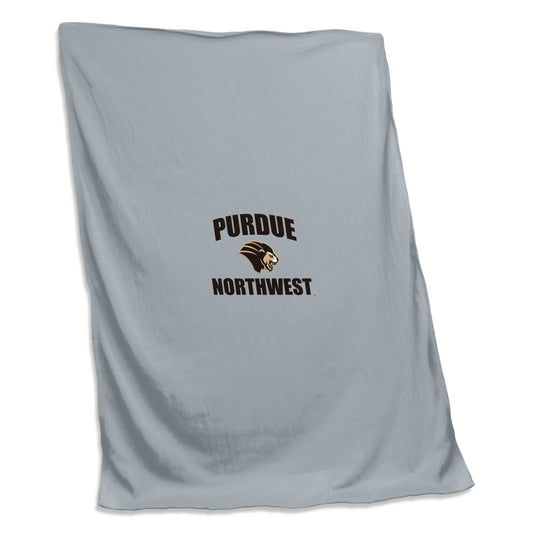 Purdue Northwest Gray Screened Sweatshirt Blanket - Logo Brands - Flyclothing LLC