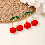 18K Gold-Plated Cherry Earrings - Trendsi - Flyclothing LLC