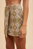 Annie Wear Ethic Woven Jacquard Wrap Mini Skirt - Trendsi - Flyclothing LLC