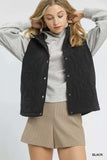 Umgee Quilted Embroidered Vest - Trendsi - Flyclothing LLC