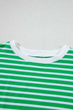 Striped Round Neck Short Sleeve Top and Shorts Set - Trendsi - Flyclothing LLC