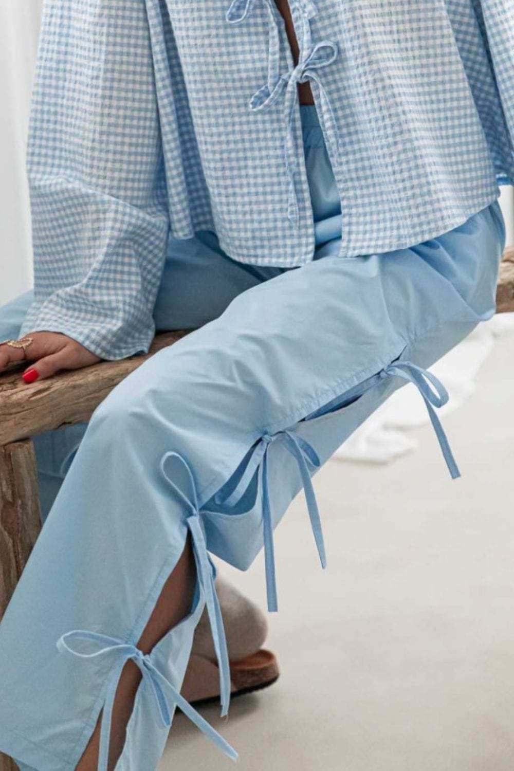 Side Tied Pants with Pockets - Trendsi - Flyclothing LLC