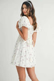 MABLE Floral Print Puff Sleeve Mini Dress - Trendsi - Flyclothing LLC