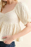 And The Why Lovely Textured and Smocked Top - Trendsi - Flyclothing LLC