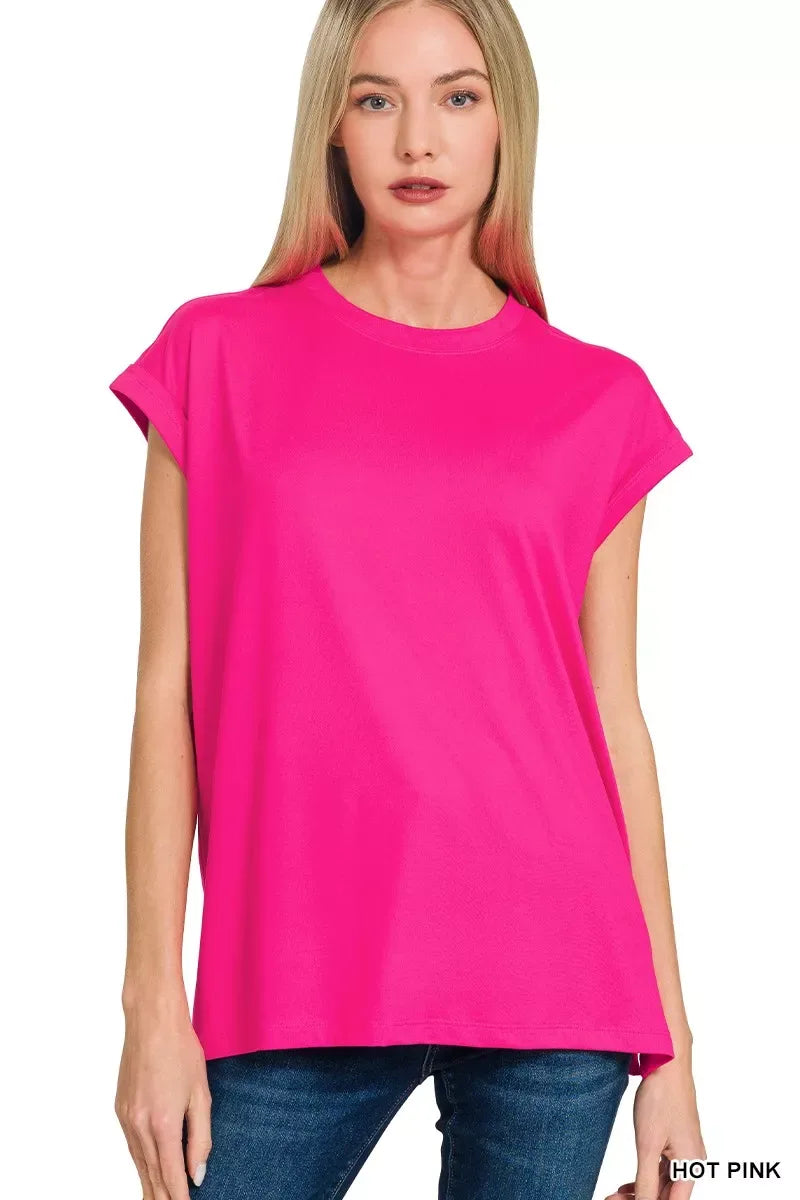 Zenana Brushed Dty Microfiber Top & Biker Shorts - Trendsi - Flyclothing LLC