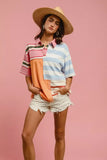 BiBi Mix And Match Stripe Color Block Shirt - Trendsi - Flyclothing LLC