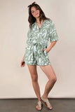 VERY J Oversized Printed Button Down Resort Romper - Trendsi - Flyclothing LLC