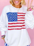US Flag Round Neck Long Sleeve Sweatshirt - Trendsi - Flyclothing LLC