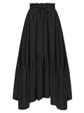 Smocked Waist Band Ruched Layered Skirt - Trendsi - Flyclothing LLC