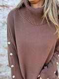 Full Size Turtleneck Long Sleeve Sweater Plus Size - Trendsi - Flyclothing LLC