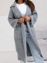Pocketed Collared Neck Dropped Shoulder Cardigan - Trendsi - Flyclothing LLC