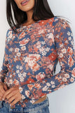 Floral Round Neck Long Sleeve T-Shirt - Trendsi - Flyclothing LLC