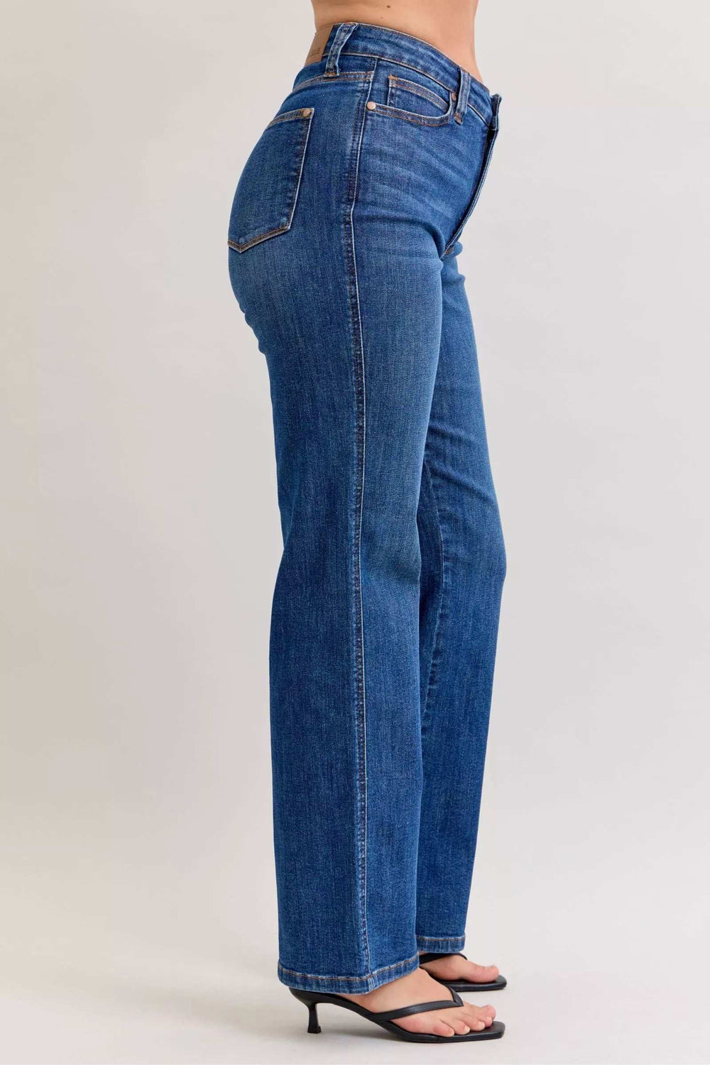 Judy Blue High Waist Tummy Control Straight Jeans - Trendsi - Flyclothing LLC