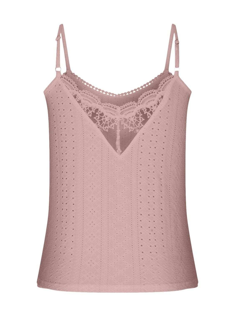 Eyelet Lace Detail V-Neck Cami - Trendsi - Flyclothing LLC