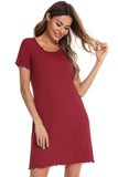 Round Neck Short Sleeve Lounge Dress - Trendsi - Flyclothing LLC