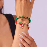 Christmas Beaded Charm Bracelet - Trendsi - Flyclothing LLC