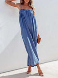 Spaghetti Strap Wide Leg Denim Jumpsuit - Trendsi - Flyclothing LLC