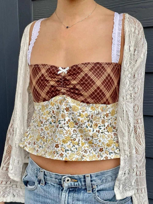 Lace Detail Floral Sweetheart Neck Cami - Trendsi - Flyclothing LLC