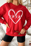 XOXO Valentines Heart Sketch Printed Pullover Sweatshirt - Trendsi - Flyclothing LLC