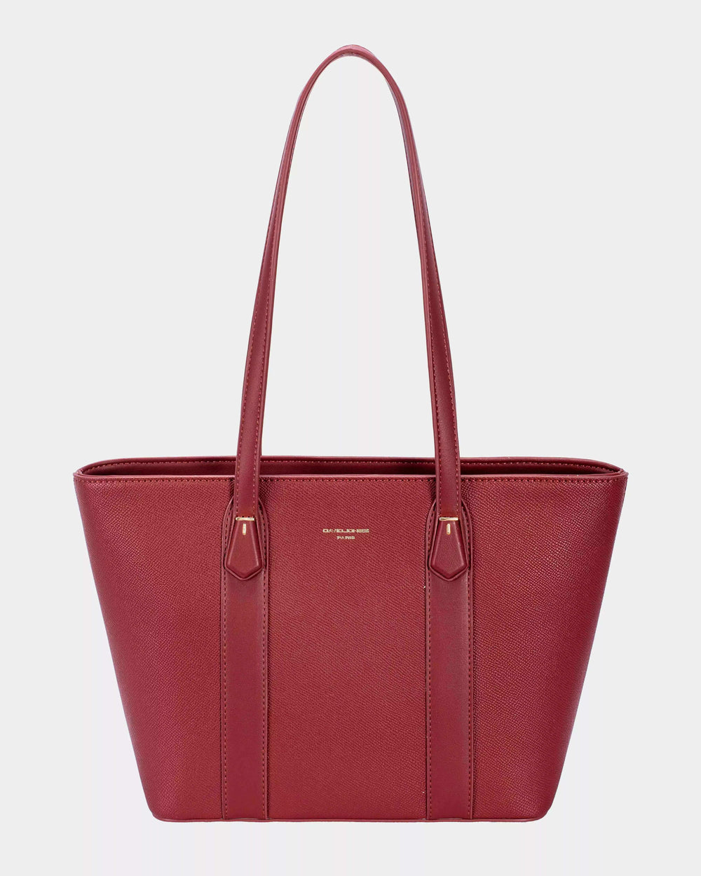 David Jones Leather Tote Bag with Gold Hardware - Trendsi - Flyclothing LLC