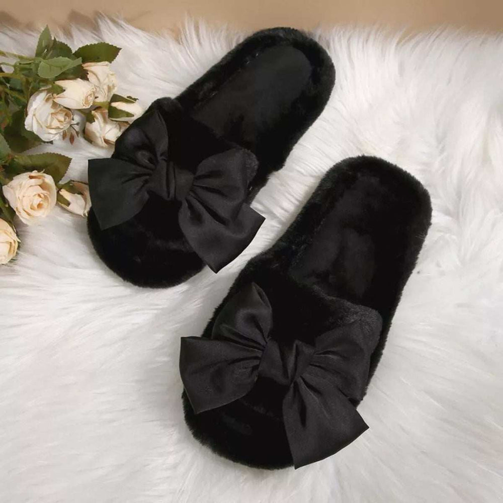 Bow Open Toe Flats Slippers - Trendsi - Flyclothing LLC