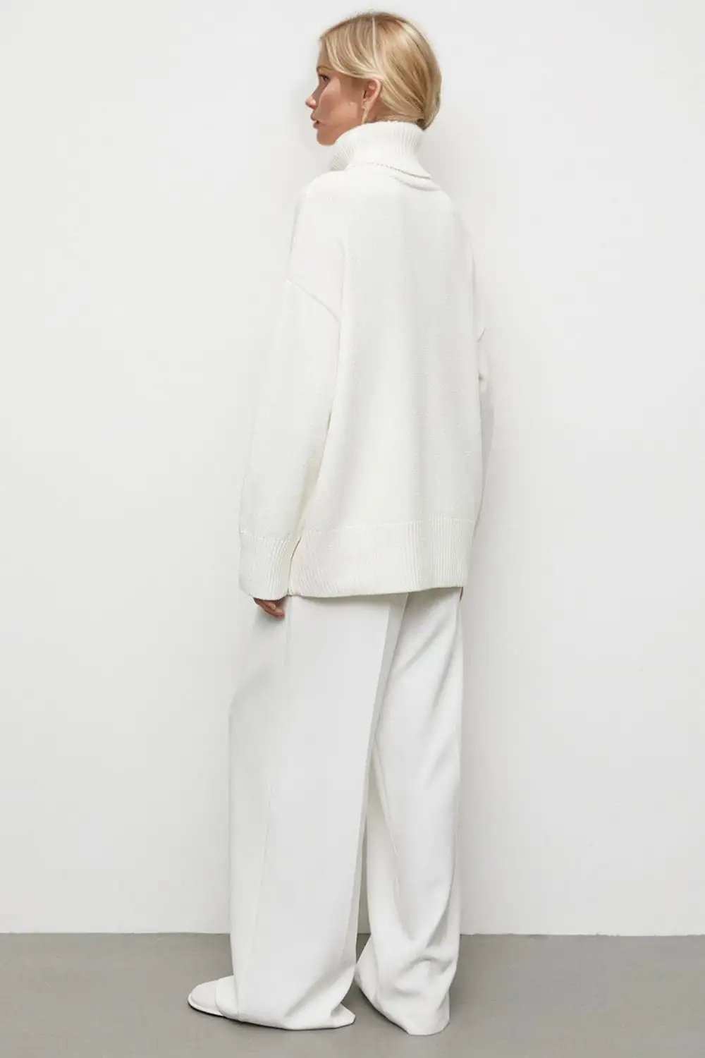 Basic Bae Turtleneck Dropped Shoulder Long Sleeve Sweater - Trendsi - Flyclothing LLC