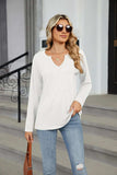 Notched Long Sleeve T-Shirt - Trendsi - Flyclothing LLC