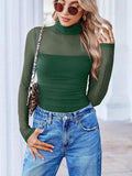 Lovelet Mock Neck Long Sleeve Top - Trendsi - Flyclothing LLC