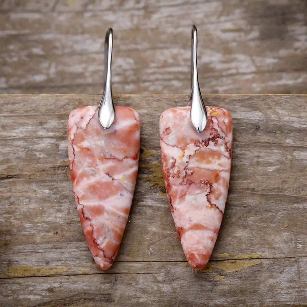 Natural Stone Geometric Shape Earrings - Trendsi - Flyclothing LLC