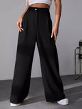 Wide Leg Pleated Pants - Trendsi - Flyclothing LLC