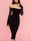 Cutout Front Long Sleeve Dress - Trendsi - Flyclothing LLC