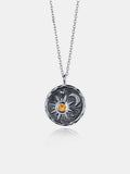 Alloy Inlaid Zircon Sun & Moon Necklace - Trendsi - Flyclothing LLC