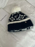 Snowflake Knitted Beanie Hat with Pom Pom - Trendsi - Flyclothing LLC