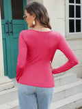 Round Neck Long Sleeve T-Shirt - Trendsi - Flyclothing LLC