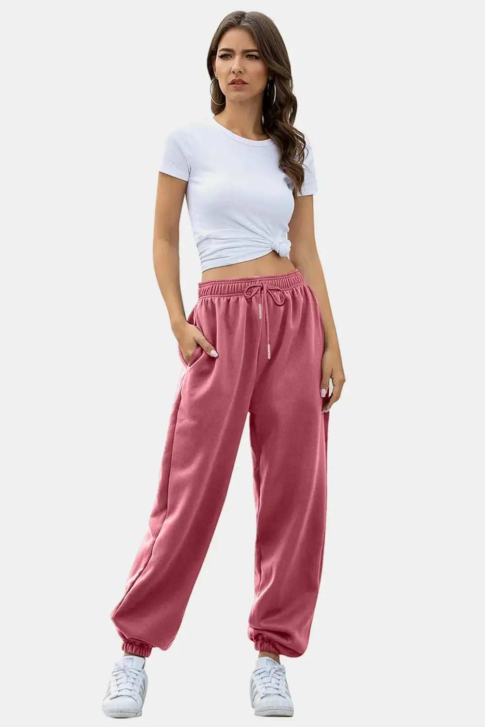 Elastic Waist Joggers with Pockets - Trendsi - Flyclothing LLC