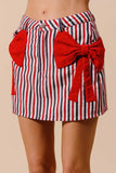 SO ME Contrast Bow Knot Pocket Fourth Of July Denim Skirt - Trendsi - Flyclothing LLC