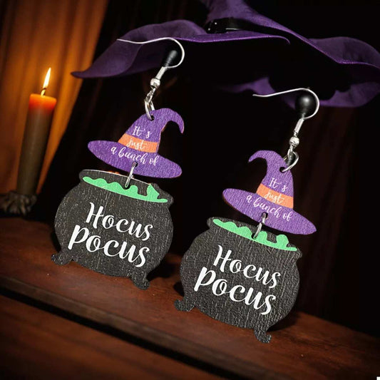 Halloween Hocus Pocus Witch Hat Earrings - Trendsi - Flyclothing LLC