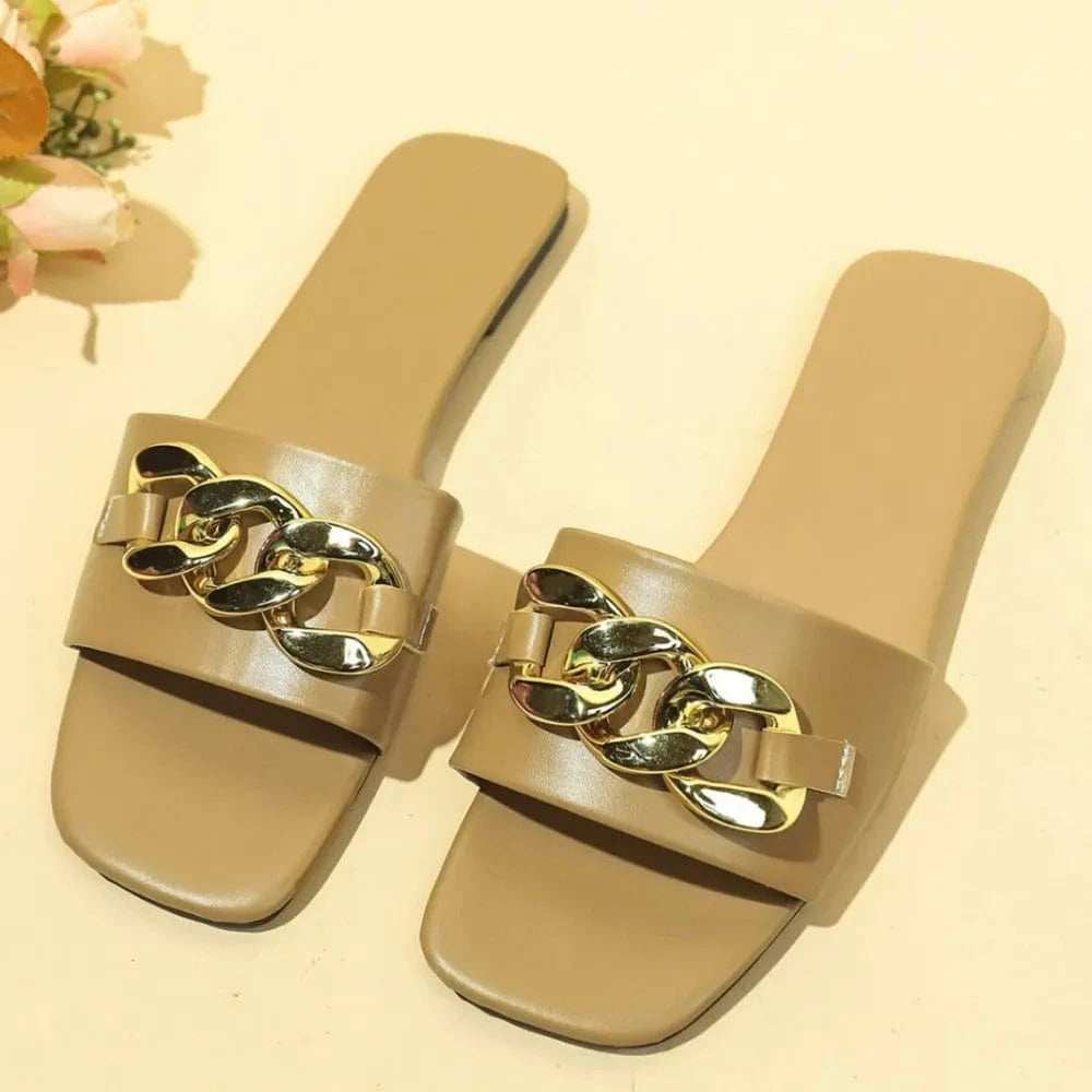 Open Toe Flats Sandals - Trendsi - Flyclothing LLC