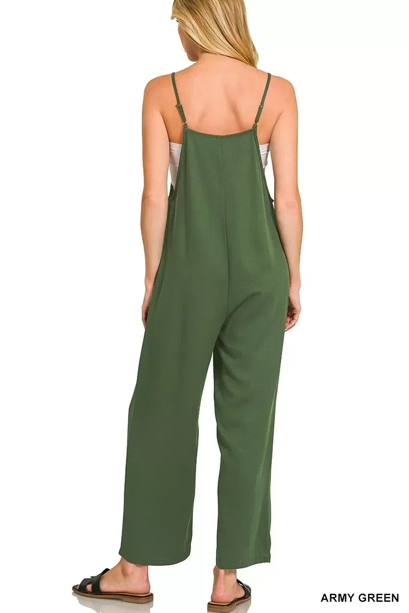 Zenana Rayon Woven Wide Leg Jumpsuit - Trendsi - Flyclothing LLC