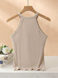 Grecian Neck Tank With Chest Pads - Trendsi - Flyclothing LLC