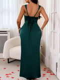 Wide Strap Satin Maxi Dress - Trendsi - Flyclothing LLC
