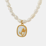 18K Gold-Plated Freshwater Pearl Necklace - Trendsi - Flyclothing LLC