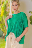 Zenana Pocketed Round Neck Dropped Shoulder T-Shirt - Trendsi - Flyclothing LLC