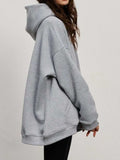 Pocketed Dropped Shoulder Long Sleeve Hoodie - Trendsi - Flyclothing LLC