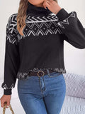 Turtleneck Dropped Shoulder Sweater - Trendsi - Flyclothing LLC