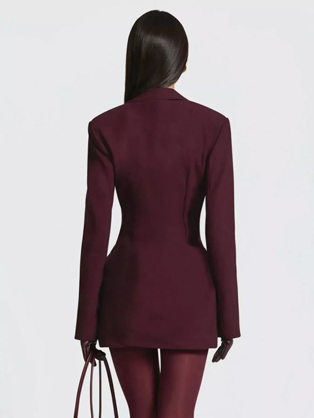 Full Size Blazer-Style Long Sleeve Mini Dress Plus Size - Trendsi - Flyclothing LLC