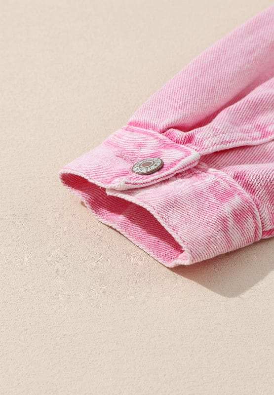 Studded Button Up Denim Jacket - Trendsi - Flyclothing LLC