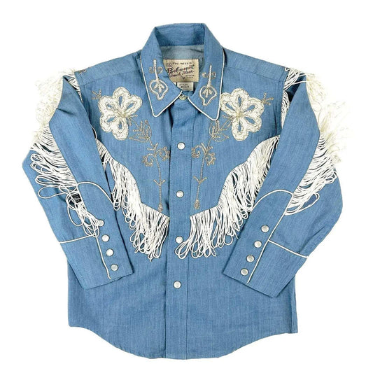 Rockmont Clothing Kid's Embroidered Vintage Fringe Denim Western Shirt - Rockmount Clothing - Flyclothing LLC