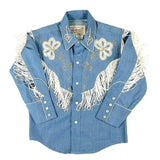 Rockmont Clothing Kid's Embroidered Vintage Fringe Denim Western Shirt - Rockmount Clothing - Flyclothing LLC