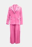 Side Striped Long Sleeve Blazer and Pants Set - Trendsi - Flyclothing LLC